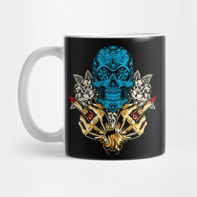 Batiamo - Double middlefinger skull by Batiam0